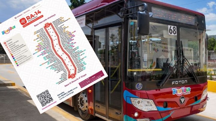 Horario y tarifas de la nueva ruta del BinniBus RA-14 Poj (Viento) que va de Montoya al Fraccionamiento El Rosario
