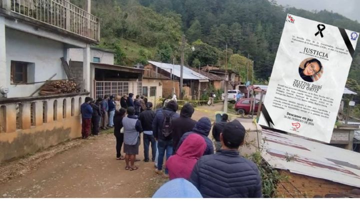 Sección 22 de la CNTE exige justicia por feminicidio de maestra en la Sierra Norte de Oaxaca 