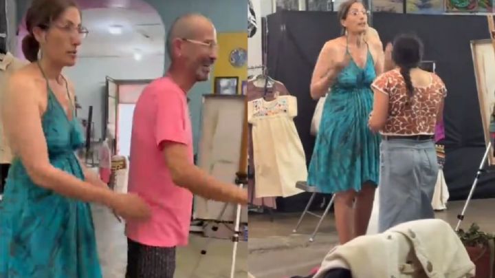 Pareja de turistas españoles generan indignación por quejarse de la música que escuchaba una artesana oaxaqueña