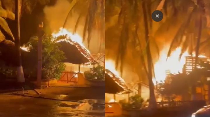 Incendio arrasa con más de 50 restaurantes y palapas en Punta Zicatela, Puerto Escondido
