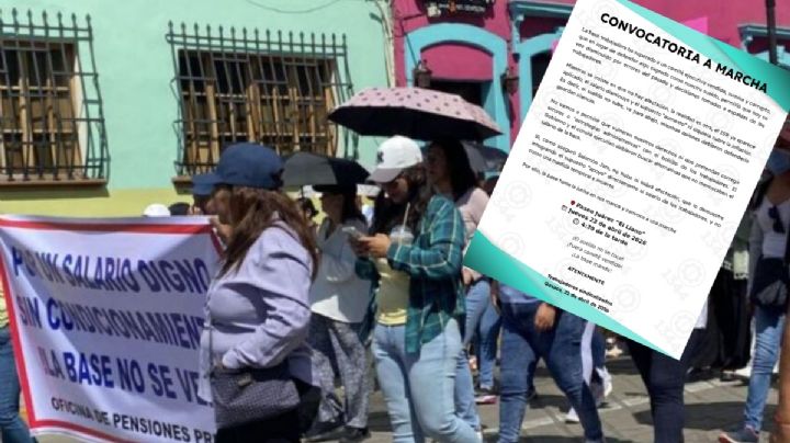 Trabajadores sindicales anuncian marcha para el jueves 23 de abril en Oaxaca; ¿qué calles y avenidas estarán bloqueadas?