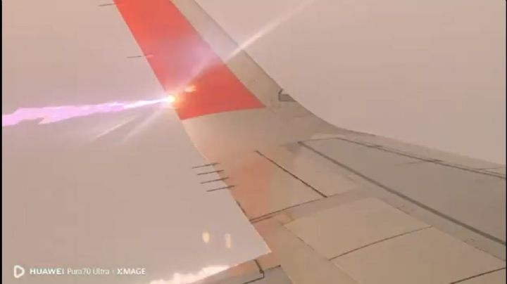 Terror a bordo: Pasajeros captan momento exacto en que un rayo impacta su avión al salir de Puerto Escondido